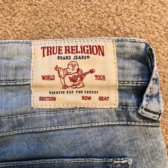True Religion Denim Blue Jeans Women Size 6 Waist 28 Jennie Curvy Mid Rise Capri - Picture 5 of 14